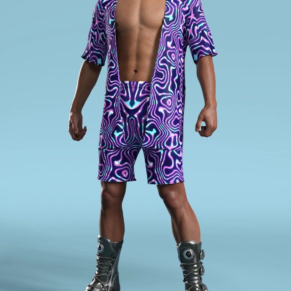 Candy Catz Celestial Liquid Mens Shorts for Raves Festival Parties Size S Small